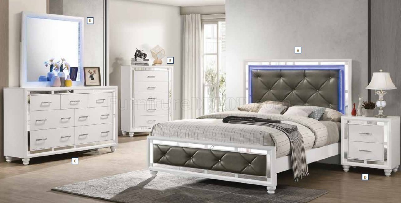 Whitaker 5Pc Bedroom Set 223331 in White by Coaster w/Options