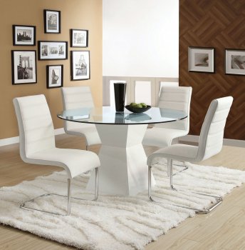 CM8371WH-T Oahu 5Pc Dinette Set in White [FADS-CM8371WH-T Oahu White]