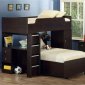 Dark Cappuccino Finish Kids Contemporary Loft Bed w/Study Desk