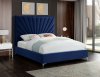 Eclipse Bed in Navy Velvet Fabric by Meridian w/Options