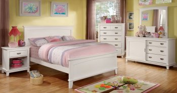 Colin CM7909WH 4Pc Kids Bedroom Set in White w/Options [FAKB-CM7909WH-Colin]