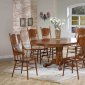 Oak Finish Modern 5Pc Dining Set w/Optional Arm Chairs