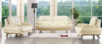 S282-A Sofa in Ivory Leather by Pantek w/Options [PKS-S282-A Ivory]