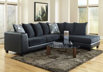 4502 Sectional Sofa in Blue Microfiber & Bi Cast [EGSS-4502]