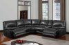 U1953 Power Motion Sectional Sofa Black Bonded Leather by Global