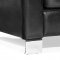 Modern Black Bycast Leather Sectional Sofa W/Button-Tufted Seats