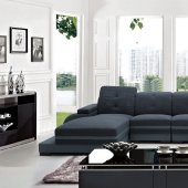 5132 Sectional Sofa in Blue Fabric & Grey Bonded Leather by VIG