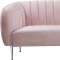 Willow Sofa 687 in Pink Velvet Fabric by Meridian w/Options