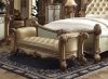 Vendome Bench 96484 in Gold Patina & Bone PU by Acme