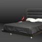 Modern Black Berdroom Set w/Padded Leatherette Headboard