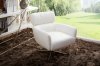 Fran Swivel Chair in Off-White Leather/Split by Beverly Hills