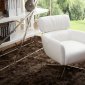 Fran Swivel Chair in Off-White Leather/Split by Beverly Hills