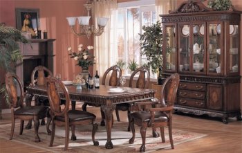 Medium Brown Finish Traditional Formal Dining Room w/Options [PXDS-F2074]