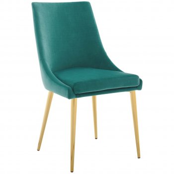 Viscount Dining Chair Set of 2 in Teal Velvet by Modway [MWDC-3416 Viscount Teal]