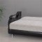 Fabric & Dark Vinyl Two-Tone Modern Sofa Bed w/Options