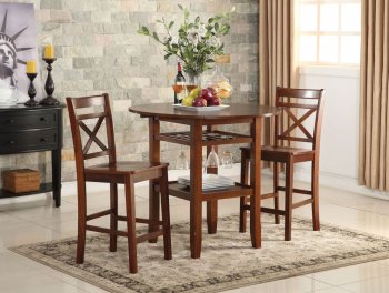 Tartys Counter Height Dining Set 3Pc 72535 in Cherry by Acme [AMDS-72535 Tartys]