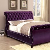 Noella CM7128PR Upholstered Bed in Purple Fabric