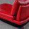 Red Leather Modern Sectional Sofa w/Black Base