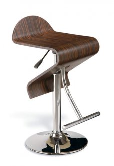 Natural Wooden Metal Base Bar Stool