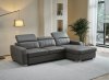 1822 Sectional Sofa in Gray Leather by ESF w/Bed