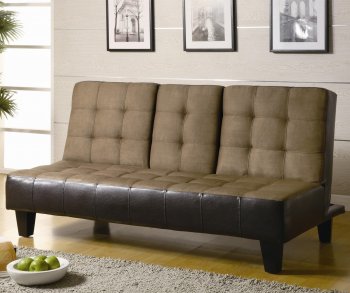 Two-Tone Tan & Dark Brown Modern Convertible Sofa Bed [CRSB-300237]