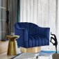 Farrah Accent Chair 520 in Navy Velvet Fabric by Meridian