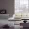 T35 Mini Sectional Sofa in White Eco-Leather w/ Light