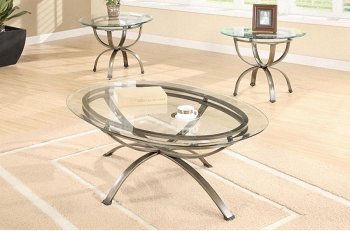 Antique Gold Metal Frame Classic 3PC Coffee Table Set [PXCT-F3102]
