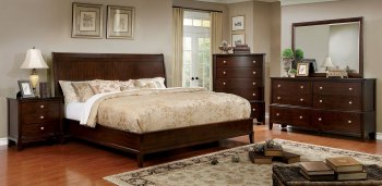 Ferrero CM7483 5Pc Bedroom Set in Brown Cherry Finish w/Options [FABS-CM7483]