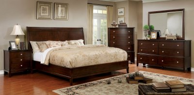 Ferrero CM7483 5Pc Bedroom Set in Brown Cherry Finish w/Options