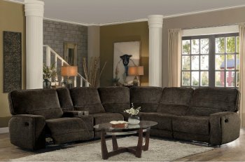 Shreveport Reclining Sectional Sofa 8238 in Brown Homelegance [HESS-8238-Shreveport]