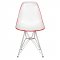 Cresco Set of 4 Dining Chairs CR19WR in White & Red - LeisureMod