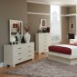 Jessica 202990 Bedroom Set in White w/Platform Bed by Coaster