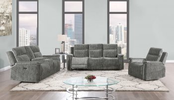 U1797 Power Motion Sofa & Loveseat in Dark Gray Fabric by Global [GFS-U1797 Dark Gray]