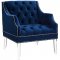 Proverbial Accent Chair in Navy Velvet by Modway