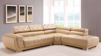 8096 Sectional Sofa in Honey Bonded Leather [EGSS-8096]