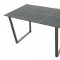 Glass Top & Metal Legs Modern Rectangular Dining Table