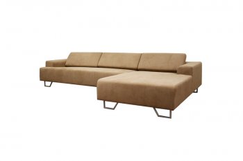 Tan Fabric Modern Sectional Sofa w/Adjustable Backrests [WISS-Melina]