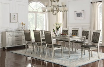 F2432 Dining Set 5Pc in Silver Finish by Boss w/ F1705 Chairs [PXDS-F2432-F1705]