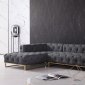 Willa Sectional Sofa 0687 in Grey Fabric by VIG