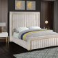 Dolce Bed in Cream Velvet Fabric by Meridian w/Options