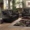 Walnut Bonded Leather Upholstered Stylish Sofa and Loveseat Set