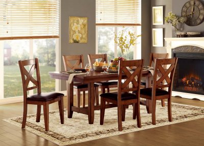 Burrillville 5426-72 Dining Set 5Pc in Oak by Homelegance