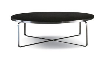 Options of Black Glass or Wenge Wood Top Modern Coffee Table [BTCT-Metro Round]