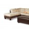 Two-Toned Mocha Modern Sectional Sofa W/Tufted Seats & Backs