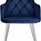 Salvatore Dining Chair 758 Set of 2 Navy Velvet Fabric Meridian