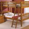 High Gloss Pine Finish Contemporary Twin Bunk Bed