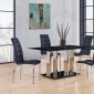 D252 Dining Set 5Pc Black Glass Top by Global w/D716DC Chairs