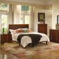 Medium Brown Finish Platform Panel Bed w/Optional Casegoods