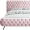 Delano Bed in Pink Velvet Fabric by Meridian w/Options